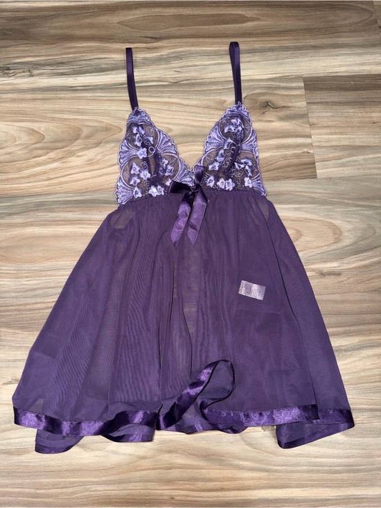 Other - 2-Piece Purple LaceSheer Babydoll Nightwear - Unbranded With Matching Underwaear